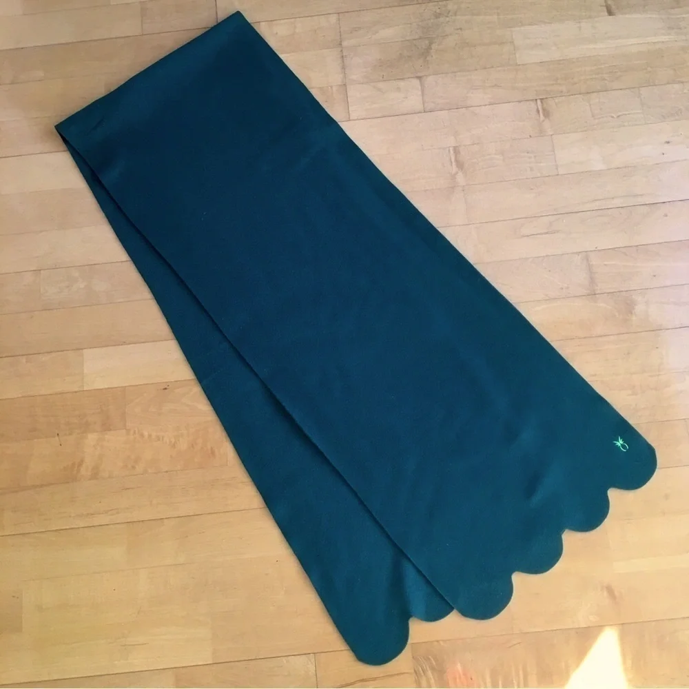 dudley stephens Fleece Scalloped Edge Scarf, Hunter Green
